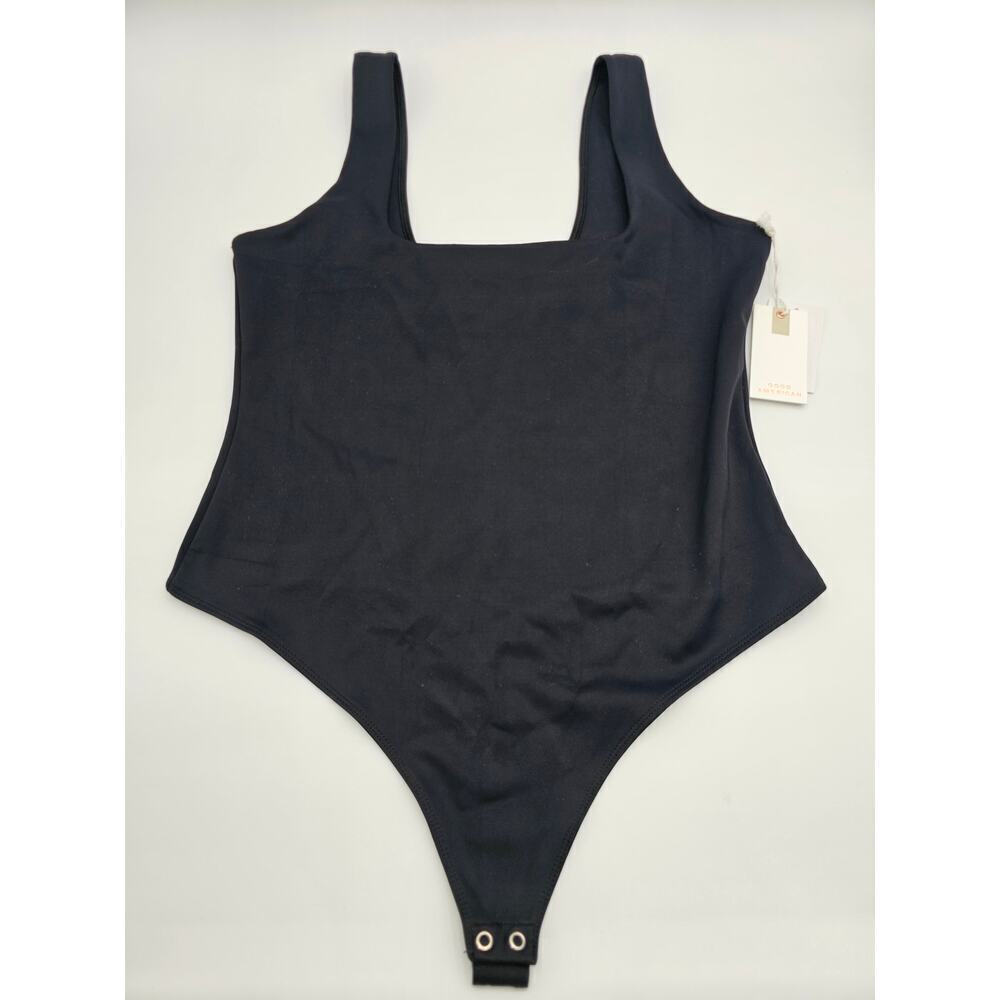 Good American Black Square Neck Bodysuit